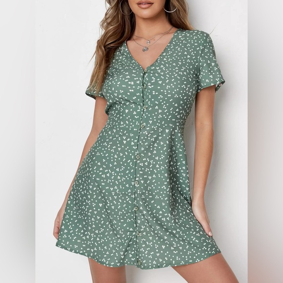 MISSGUIDED BUTTON THROUGH TEA DRESS SS POLKA DOT - Picture 5 of 7